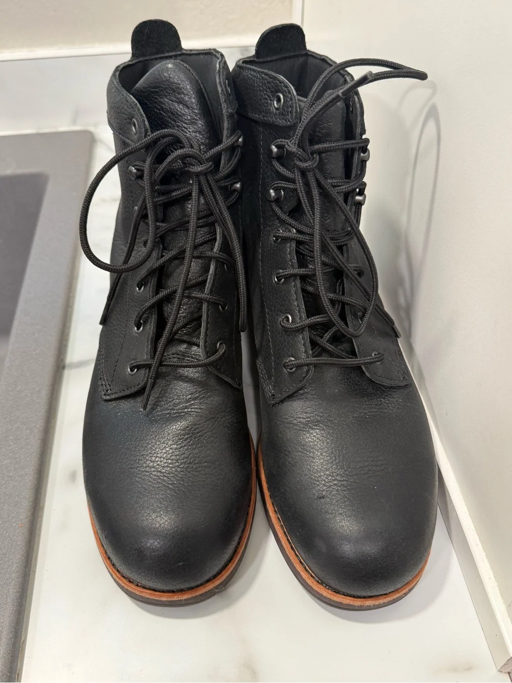 Red Wing Worx Black Leather Boots | Steel toe Women’s Size 9 - Picture 4 of 7